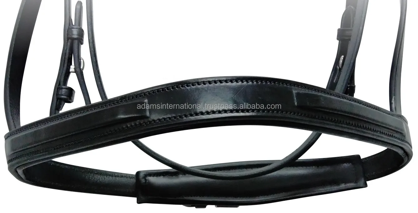 Лошади квадраты подняли NOSEBAND уздечка в изделие из кожи наивысшего качества с Мягкий головной убор и застежкой нержавеющей стали