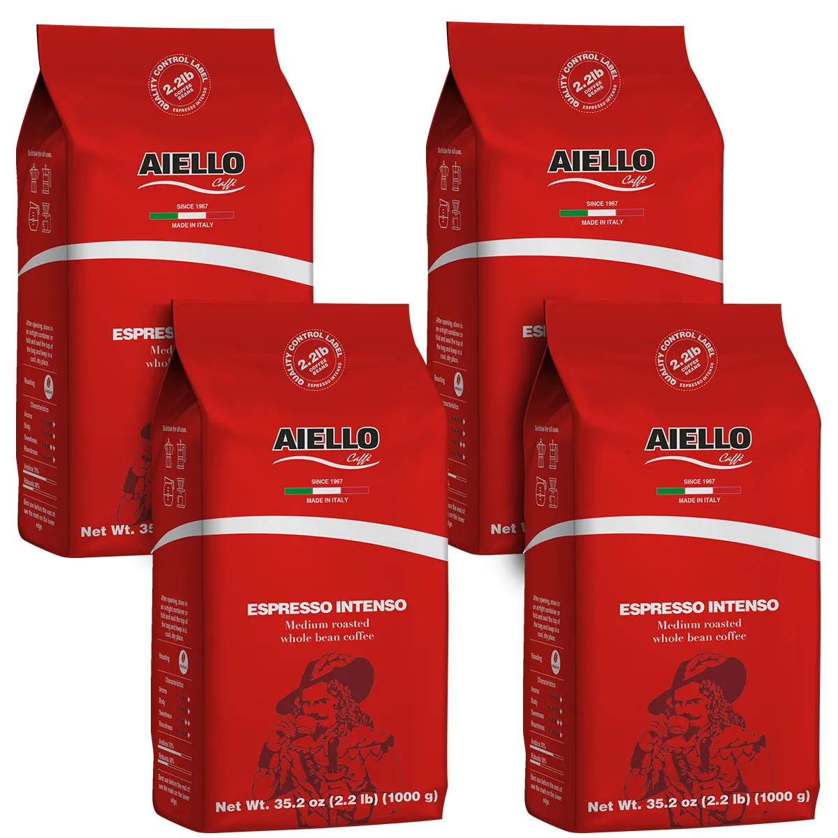 
 Халяль Средний жареный кофе из цельных зерен 1000гр./2.2lb-Эспрессо INTENSO горячая распродажа  