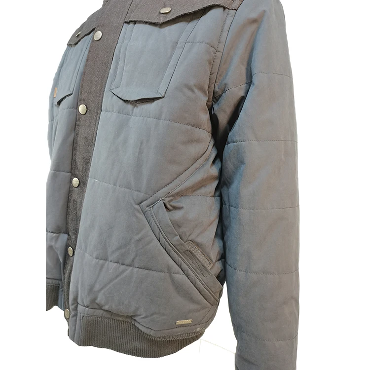 High Quality Outdoor Casual Warm Softshell Black Padded Jacket For Men