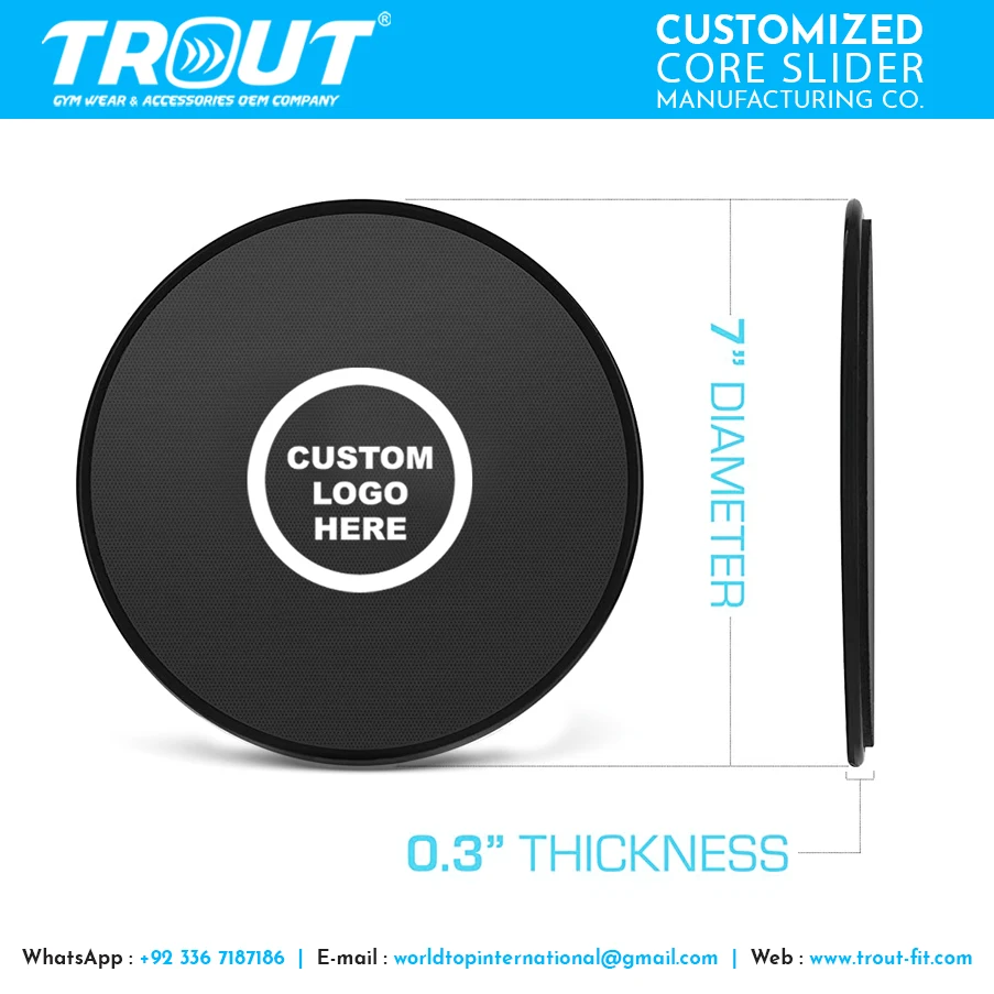 Trout Apparel Pakistan Custom Logo Core Sliders Fitness Gliding Disc Exercises