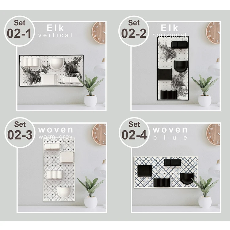 MDF Punch-free Hole Board  Wooden Pegboard Storage Wall Organizer kit for home, office, store