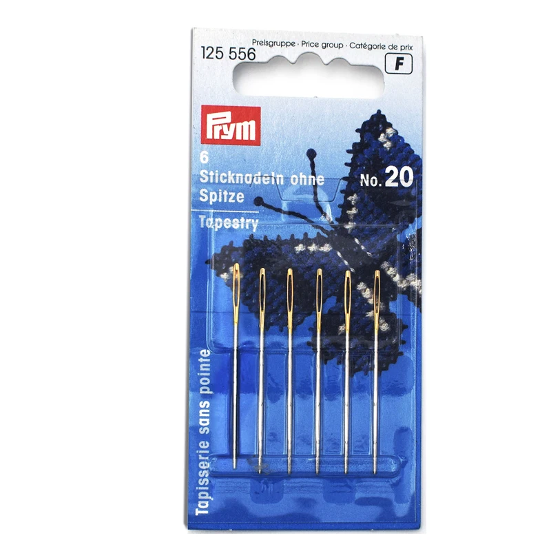 Prym Embroidery Needle Sewing Needle Hand-sewing Stainless Steel Tapestry Blunt Point with Gold Eye 1.00 x 43 mm