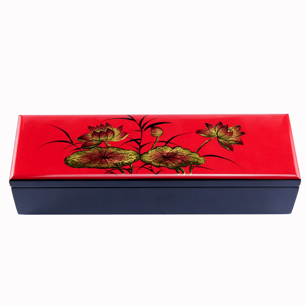 Top Selling Golden Design Sale Custom High Quality Wooden Lacquer Box Rectangle Storage Box