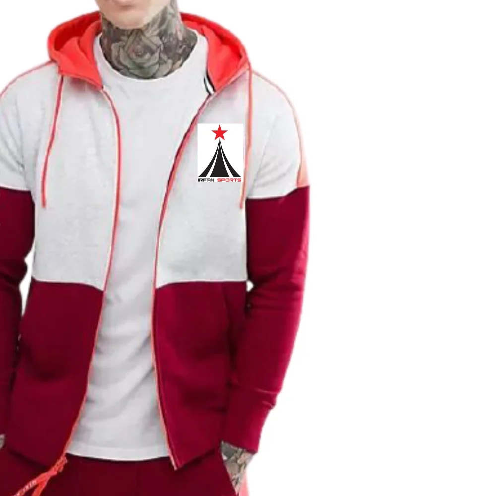 Fall Fashion Men Wholesale Fitness Sport Suits Color Male Jogging Sets 2 Piece Tracksuits Air Full Zip Hoodie In Red