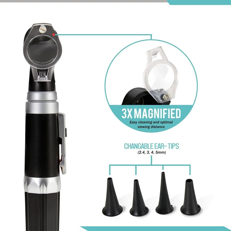 Набор для офтальмоскопа и отоскопа-оптоволоконные цифровые яркие светодиодные ушные лампы инструменты увеличения