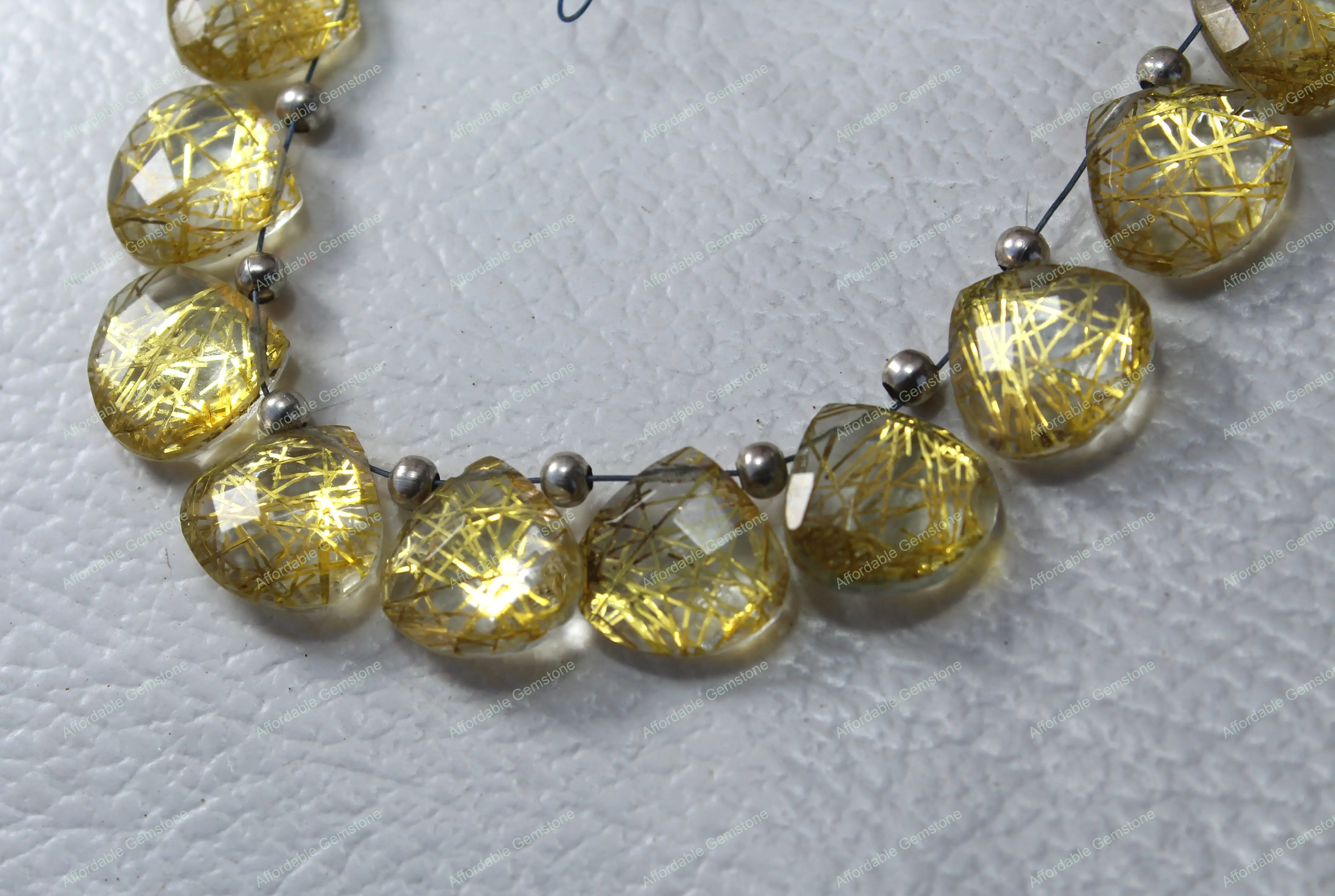 Медный Рутиловый драгоценный камень в форме сердца граненый ювелирные изделия полированные драгоценные камни Размер 12x12 мм