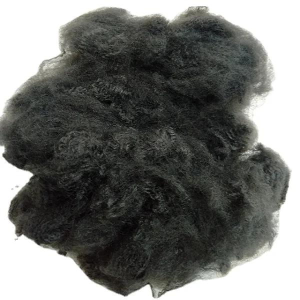 Лучшая цена 6D твердое черное Полиэфирное штапельное волокно класса А от производителя Vikohasan и синтетическое из