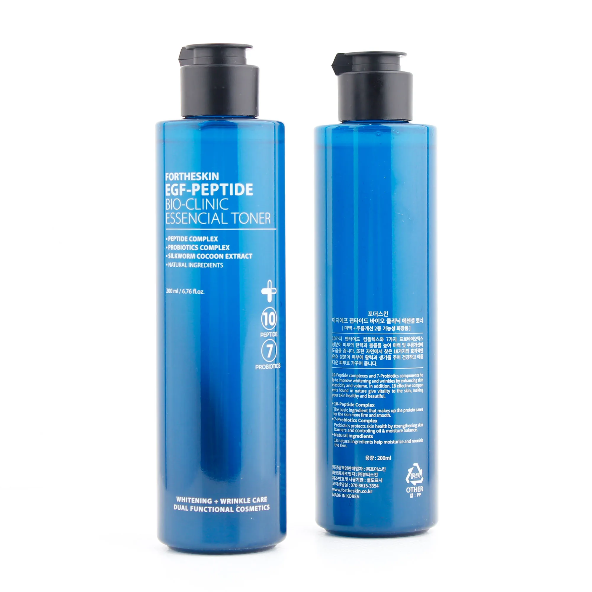 EGF-PEPTIDE BIO CLINIC ESSENCIAL TONER for Korean Skincare Cosmetics OEM, ODM / Customizing ingredients, bottle and packaging