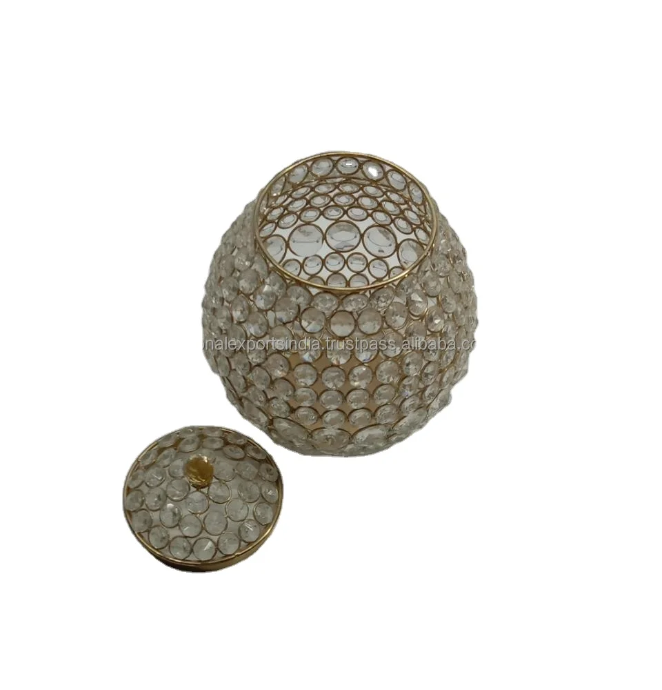 Candle With Lids Candle Glass Jar With Lid Custom Empty Electroplated Gold Silver Copper crystal Jars for home decor