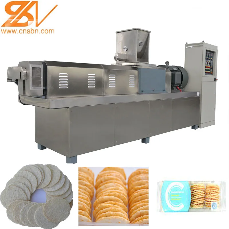 Automatic rice crackers Chips processing extruder making machine manufacturing equipment production line