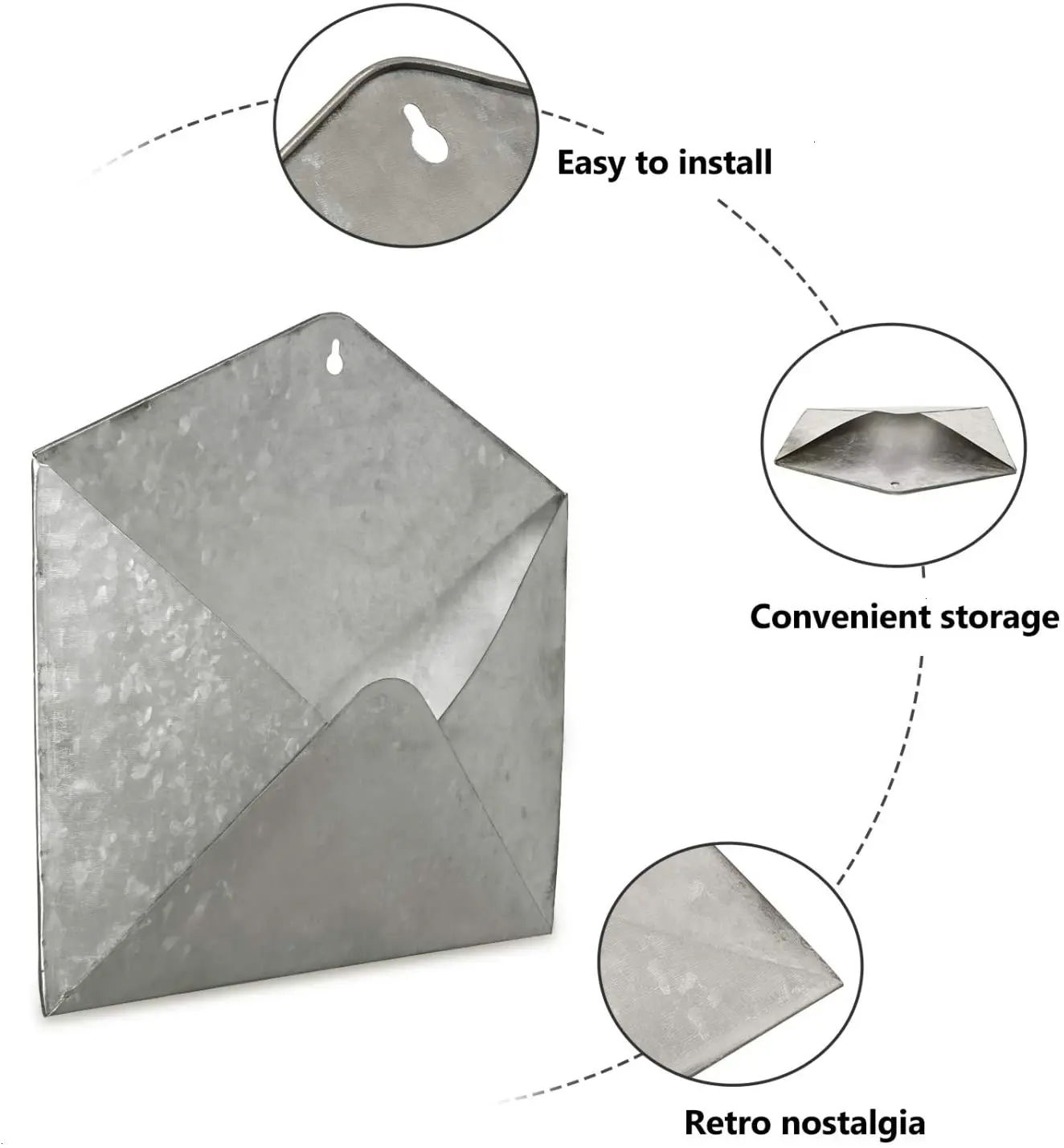 Оцинкованный металл настенный подвесной карман для домашнего хранения винтажный стиль низкая цена продукта необработанная отделка
