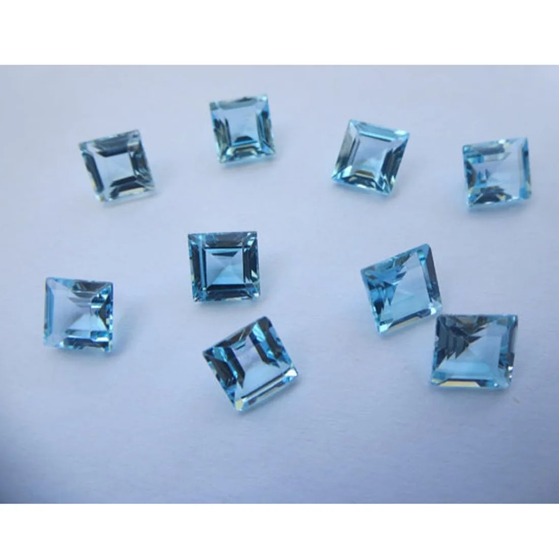 Небесно-Голубой топаз квадратный граненый Ограненный 12x12 мм свободный драгоценный камень натуральный драгоценный камень для помолвки серебряные ювелирные изделия