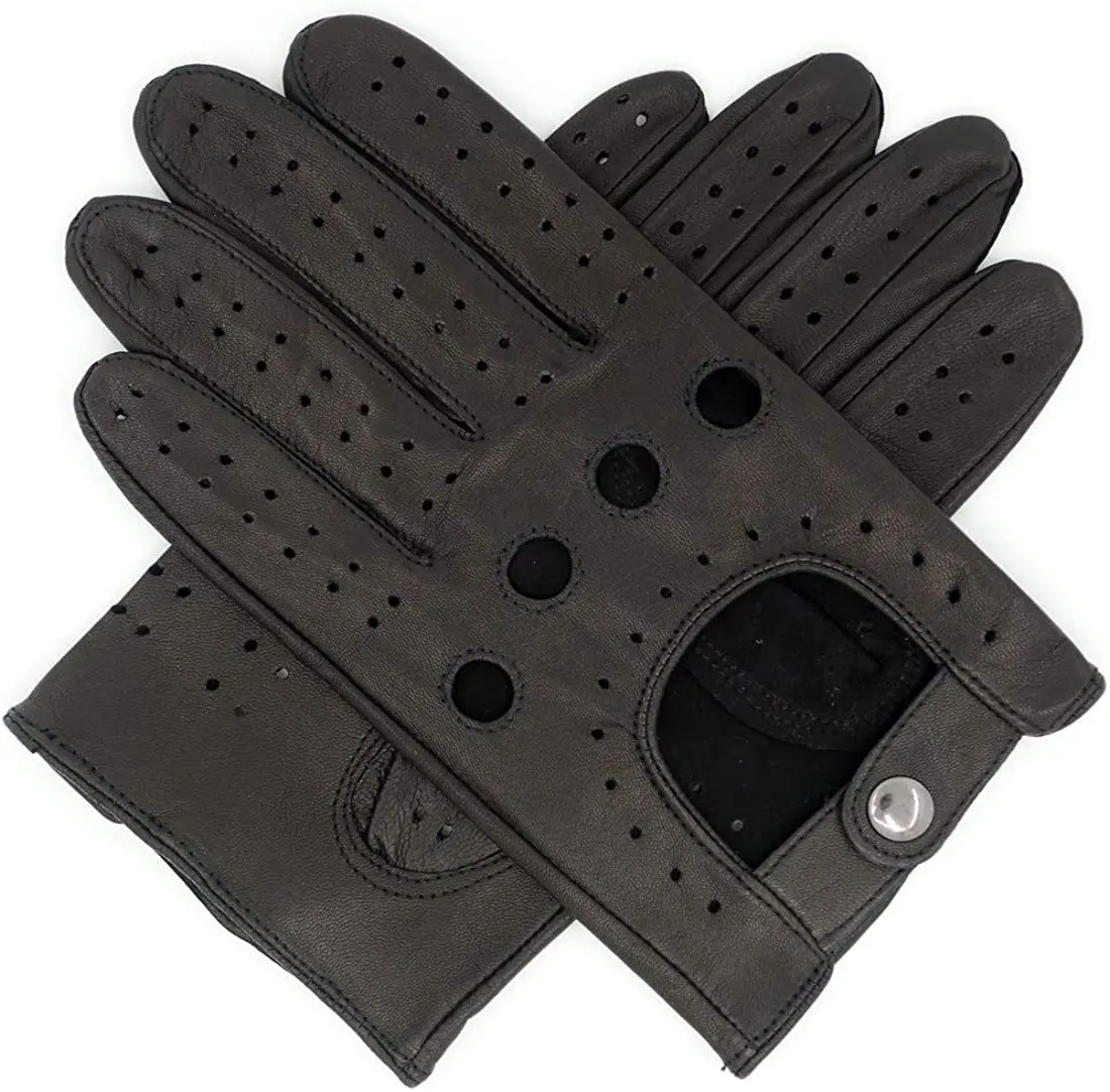 Высококачественные кожаные перчатки для вождения из козьей кожи на заказ мотоциклетные черные и коричневые