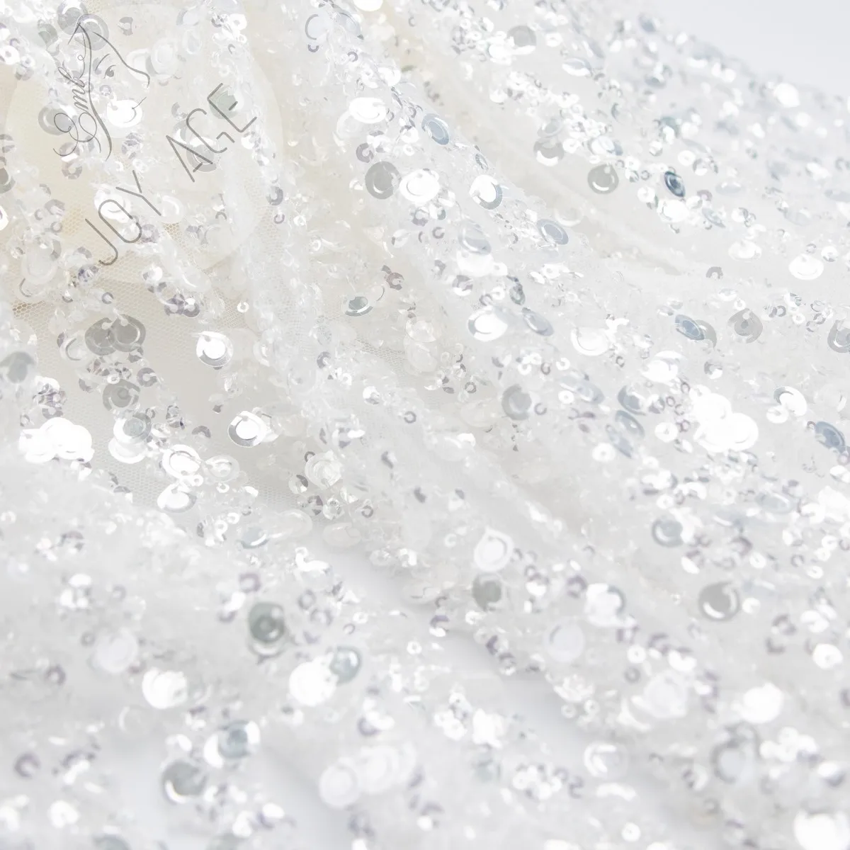 Объемная Белая французская винтажная Кружевная Сетка с блестками 3 мм, крупные блестящие ткани ярдов для свадебного платья, сублимация