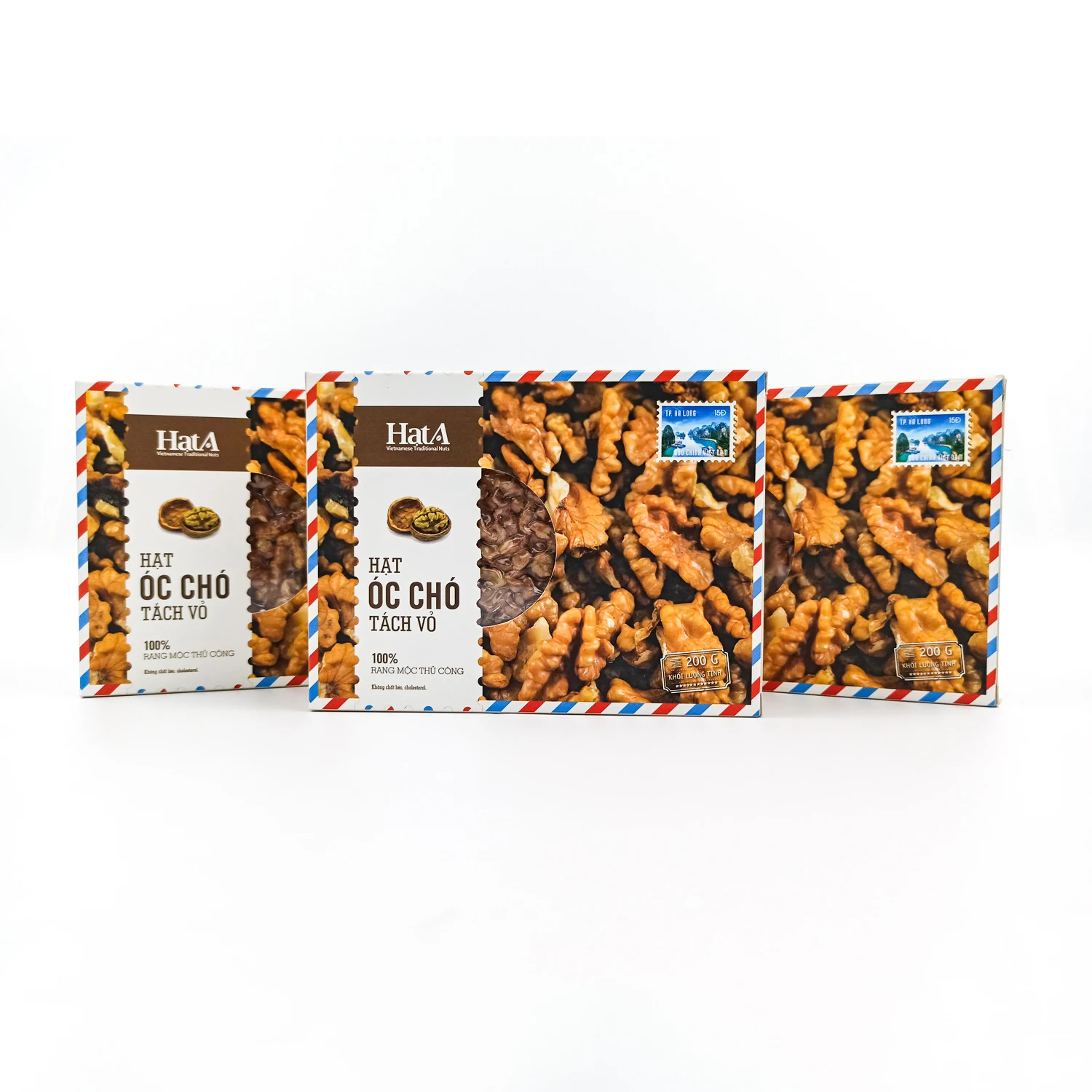 100% Natural Healthy Food fruit fresh price top grade air dried raw dry walnut 200g Per Box Hat A Brand