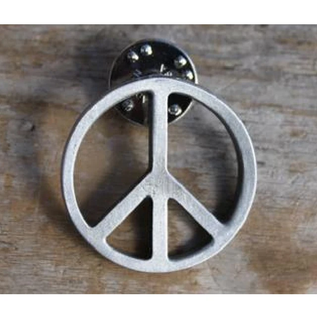Custom antique zinc alloy gold plating world peace symbol lapel pin