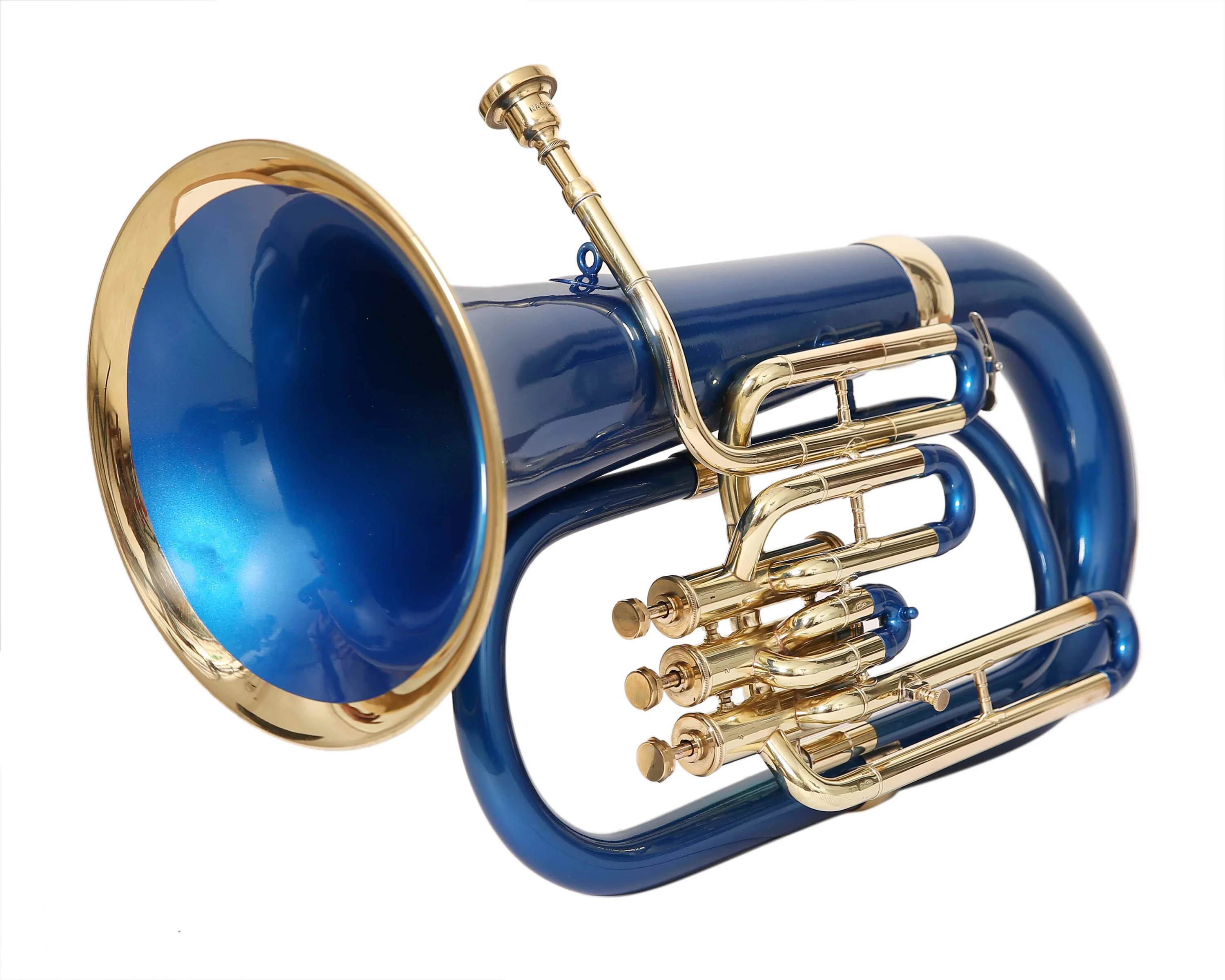NASIR ALI NEW PROFESSIONAL BEAUTIFUL BLUE BRASS 3 VALVE  EUPHONIUM BB PITCH PREMIUM QUALITY WITH INCLUDE HARDCASE AND MOUTHPIECE