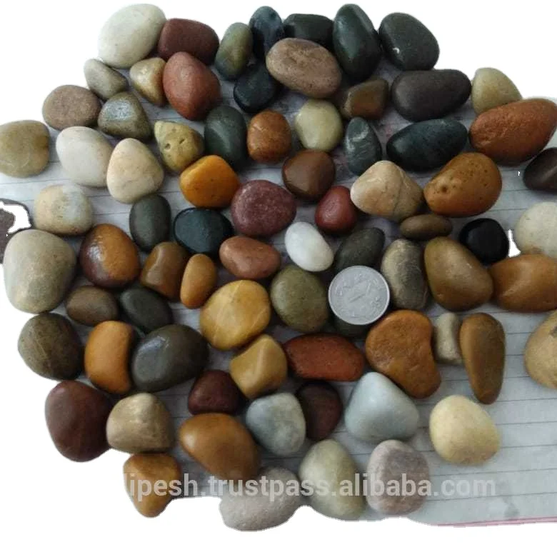 Indian high polished and normal polished decorative mix pebbles stones for garden dark color gravels landscaping project use