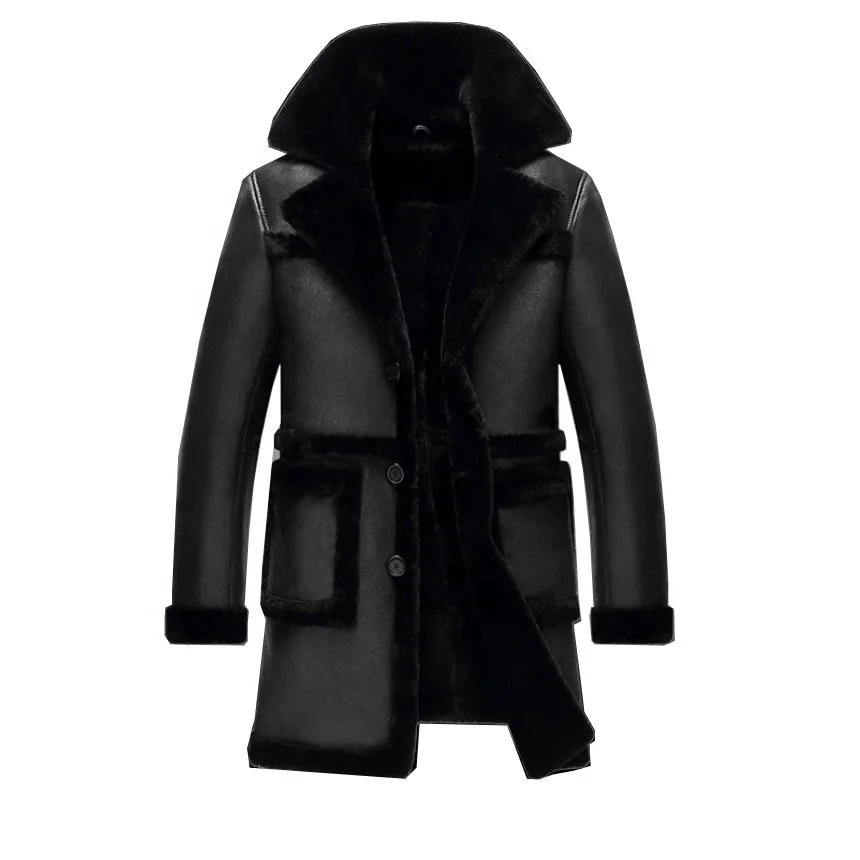 B7 Parka Bomber Real Sheepskin Shearling Pilot  Filling B3 RAF Long Coat Jacket