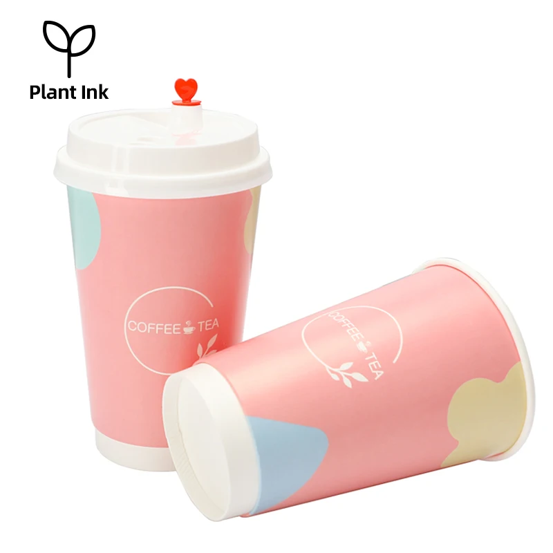 Custom logo printed 12oz 16oz 22oz single wall double PE coated coffee expresso design paper cup with lid paper cups in turkey