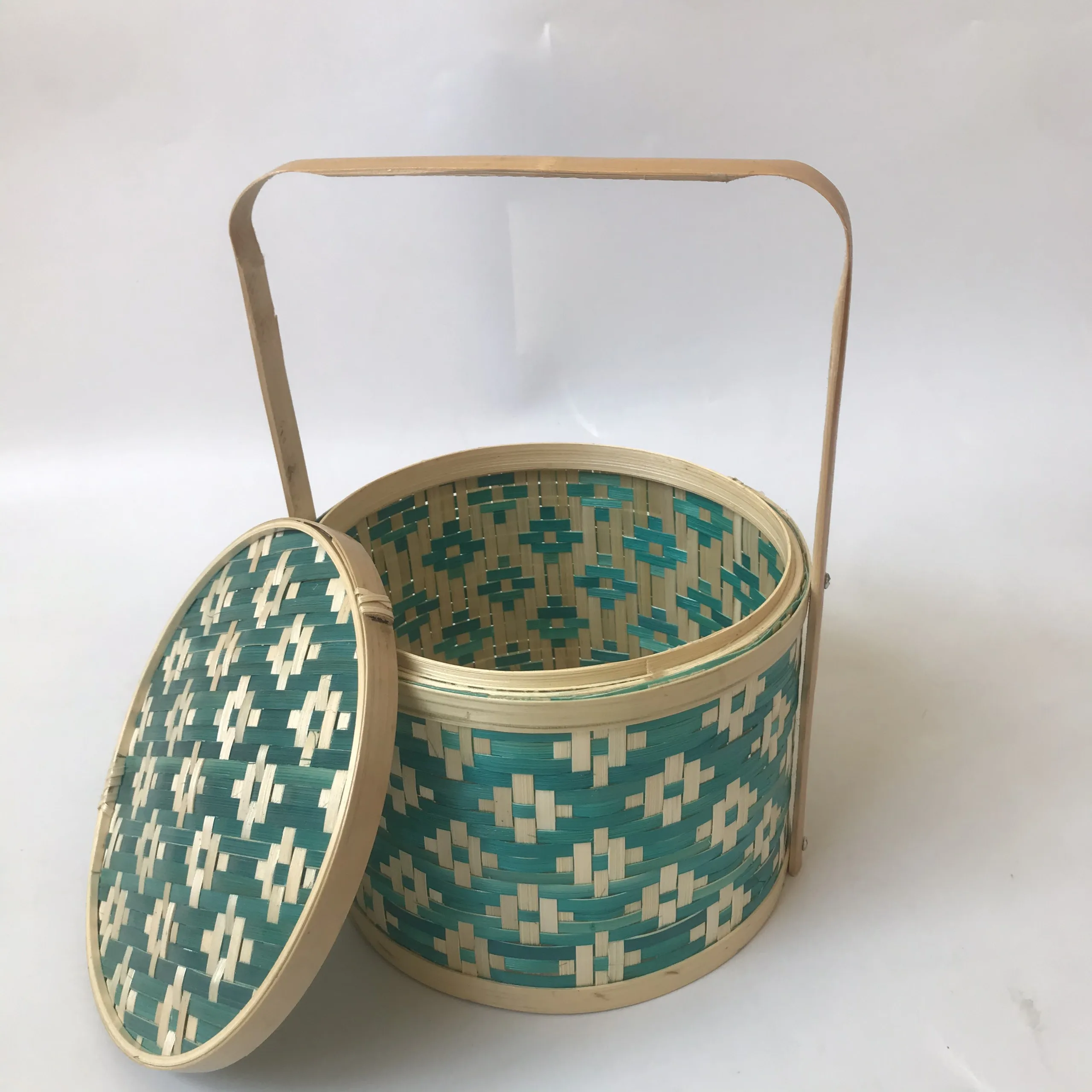 Eco-friendly Bamboo Basket Lunch Box Kitchen Storage Home Decor Thailand style