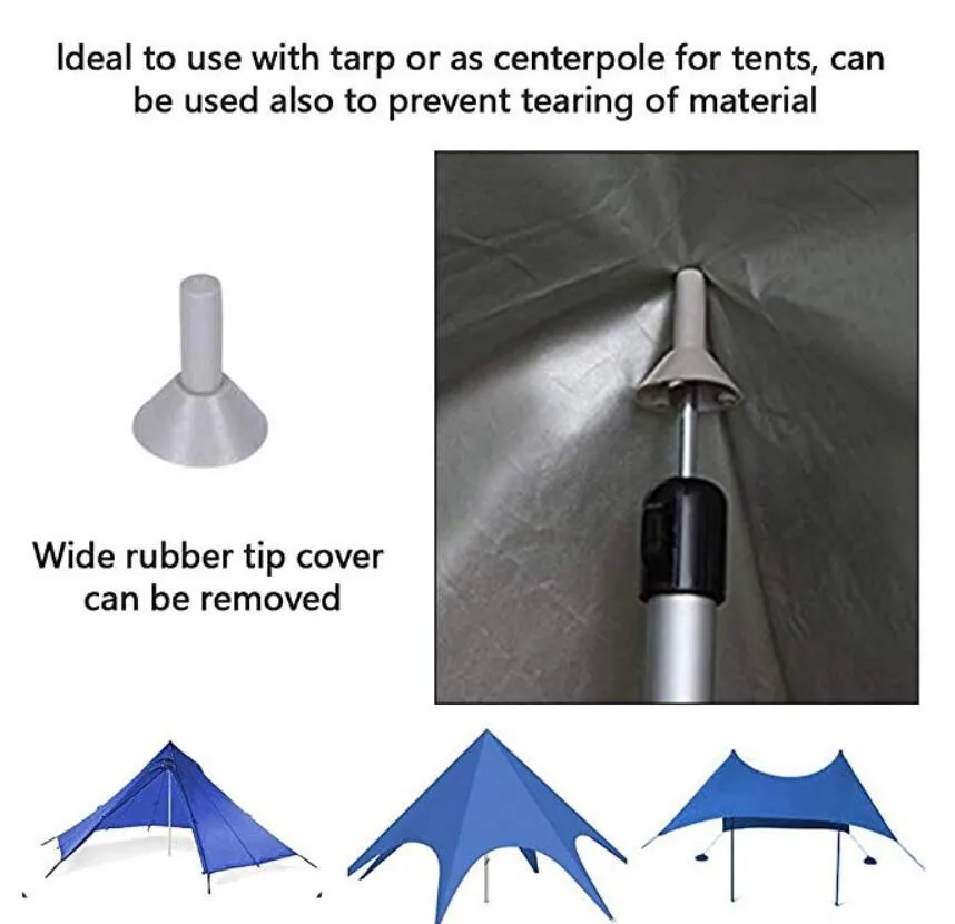 Collapsible Lightweight Tarp Poles Telescoping Aluminum Tarp and Tent Poles, Adjustable Poles for Camping, Backpacking Pole