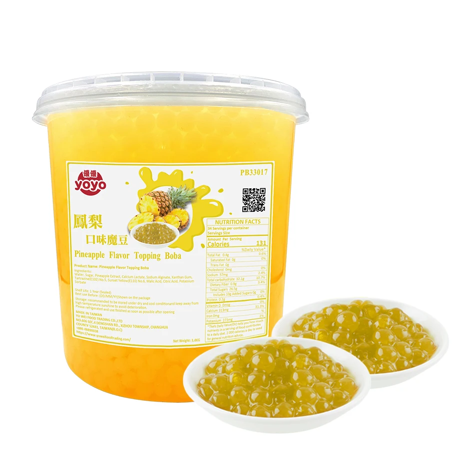 Вкус ананаса, всплывающие Мячи Boba Toppings