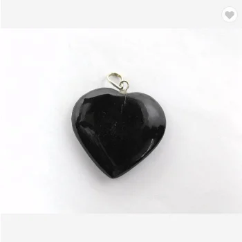 Black Tourmaline Heart Gemstone Pendant