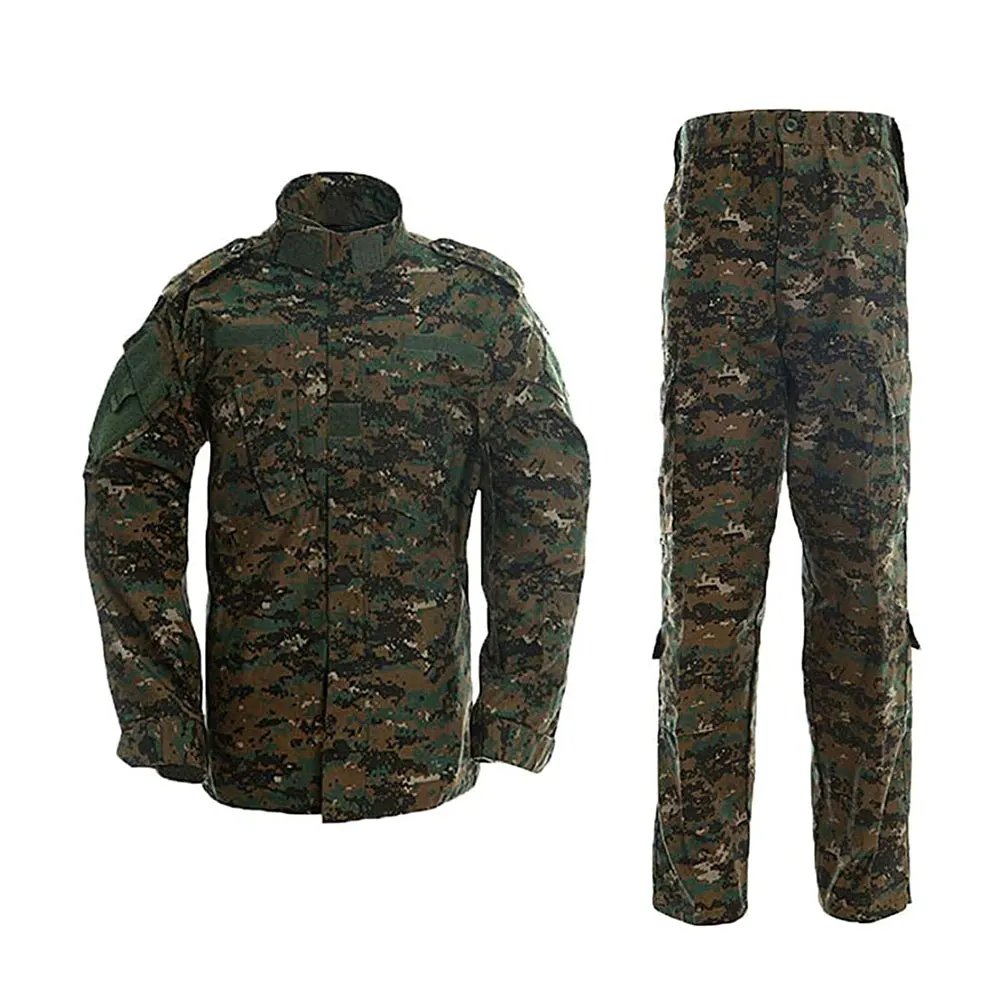 Wholesale Tactical Army Combat Uniform Cotton Polyester Fabric Camouflage ACU Tactical Khaki Green Military Uniform