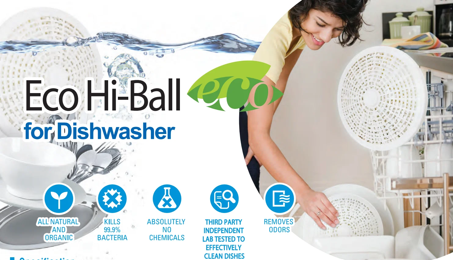Innovative quality of Eco Hi-Ball for dishwasher from South Korea