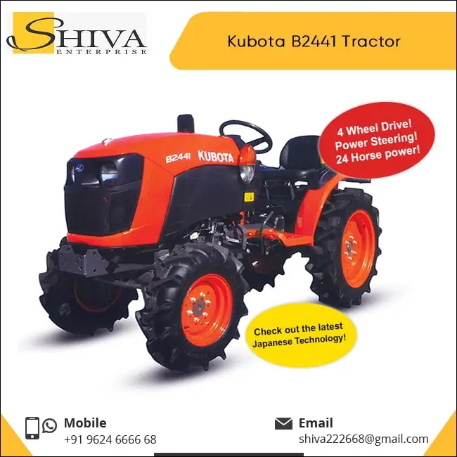 24HP Engine 4 Wheel Tractor Kubota Low Price