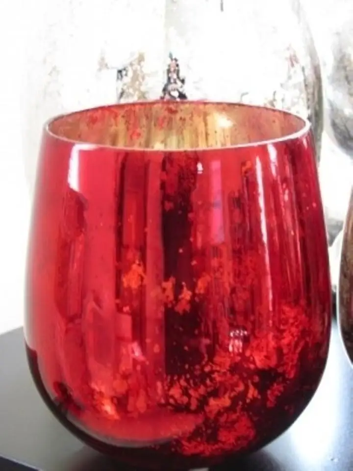 Mercury Glass Vase, Silver Glass Vase, Decorative Glass Vase