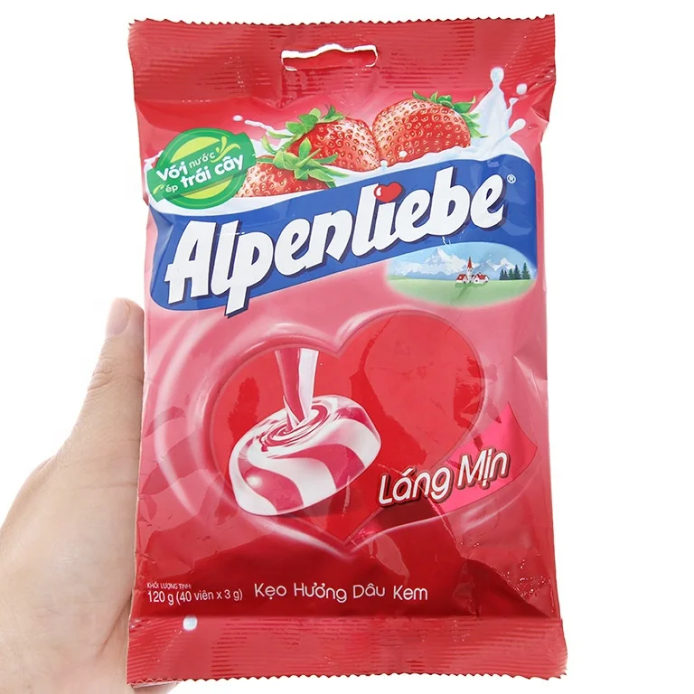Клубника и кремовые конфеты 120 г/ALPENLIEB клубничный кремовый сладости/ALPEN крем