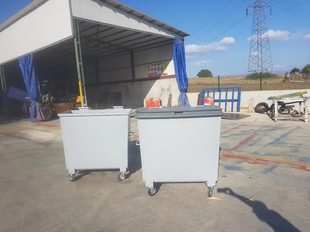 1100 liter metal plastic Lid garbage bin