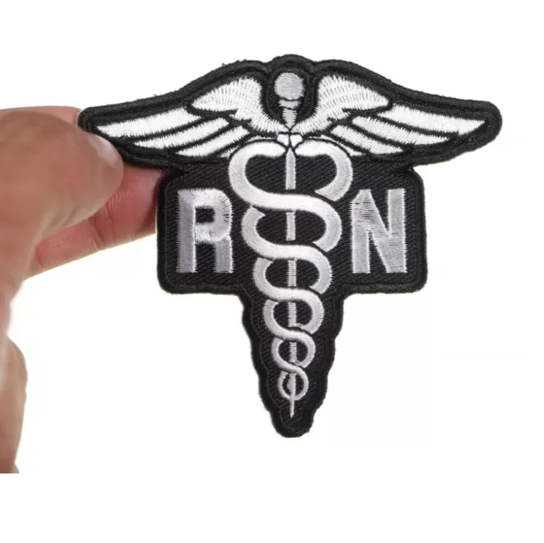 Registered Nurse Laser Cut Embroidered Patch Iron on Sew on to Leather Jackets or Vests patches