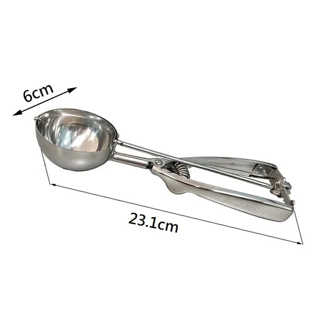 Best sell stainless steel 6 cm ice cream scoop with trigger for for fruit ice cream mashed potato