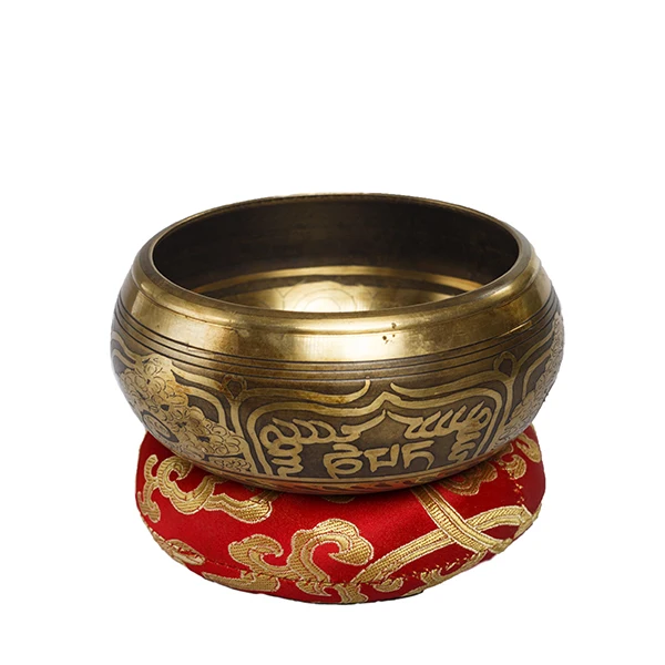 Tibetan Handmade Carving singing  Bowl | A Singing Bowl For Religious And Healing Purpose Himalayan OM Bowl