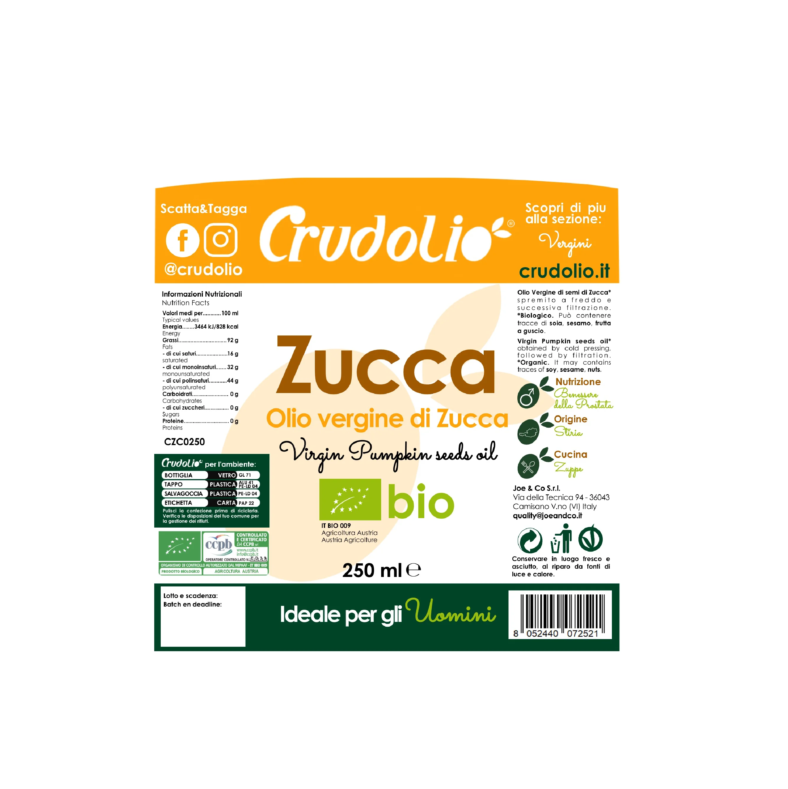 Premium Product Organic Virgin Pumpkin Seed Oil 250ml | Vegan | Gluten Free | Cold Pressed | Heathy Eating