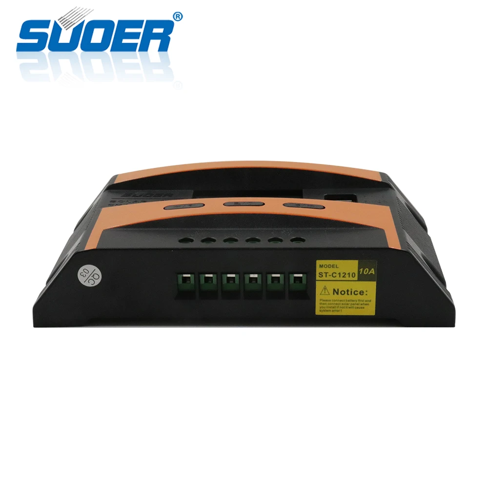 Suoer 12V 10A Price Smart Solar Power System Panel Charge Controller With Two Interfaces