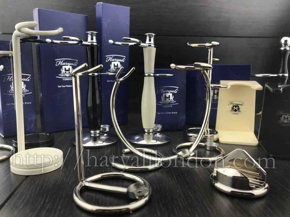 Мужская кисть для бритья из синтетических волос с основанием слоновой кости и металла подставкой бритвенной кисти нержавеющей стали