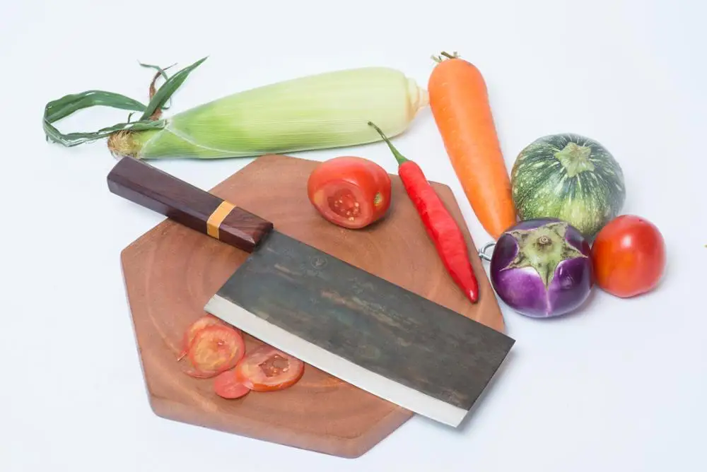High Quality Cleaver 210 Hand Forged Knife Ebony,rosewood Wooden Handle High Carbon Steel Chef Knives All-season Sustainable
