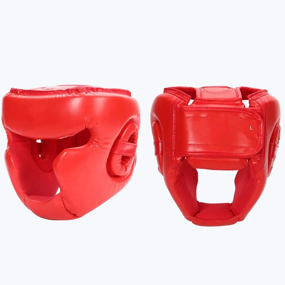 
Covered Boxing Helmet Muay Thai PU Leather Training Sparring Boxing 