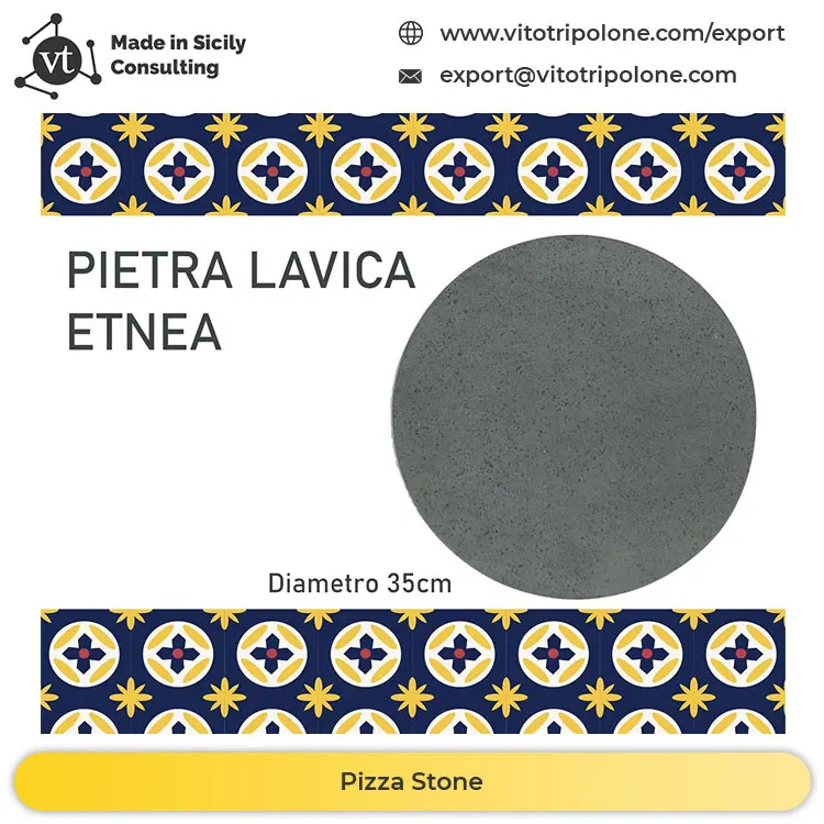 Lava Stone Commercial Usage Round Shape Pizza Stone from Trusted Supplier basalt stone made in italy