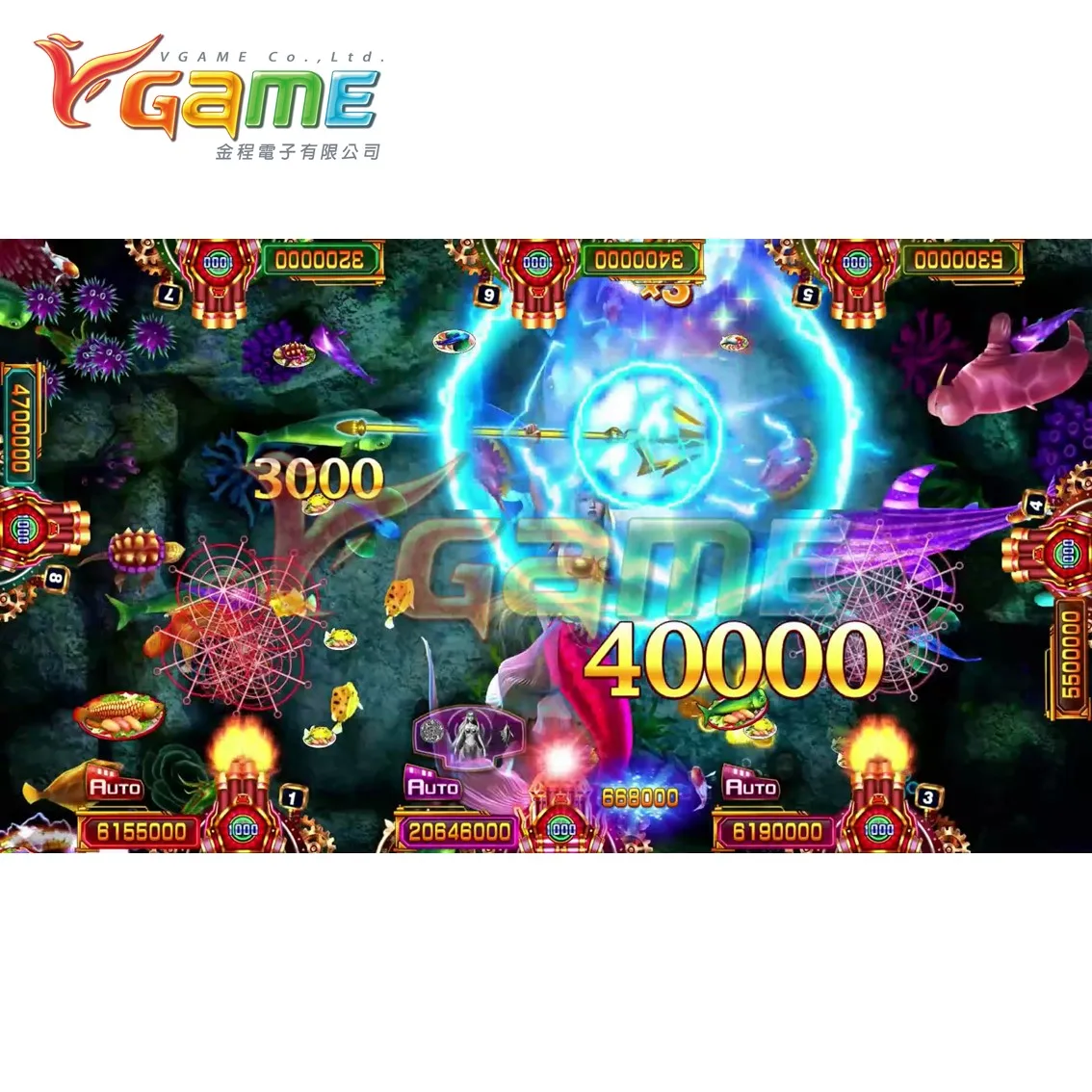 Seafood Paradise Fatal Harpoon 2 Game Board Kit Fish Table for Arcade Game Room and Sweepstakes