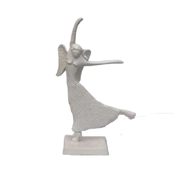 Aluminium Dancing Girl Figurine in White Powder Coating Decorative Metal Sculptures For Home