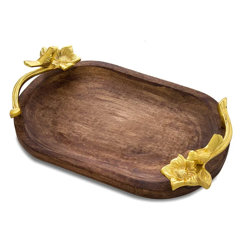 Exclusive wooden serving tray cheap and best hand carved trays platter for home hotel wedding decor