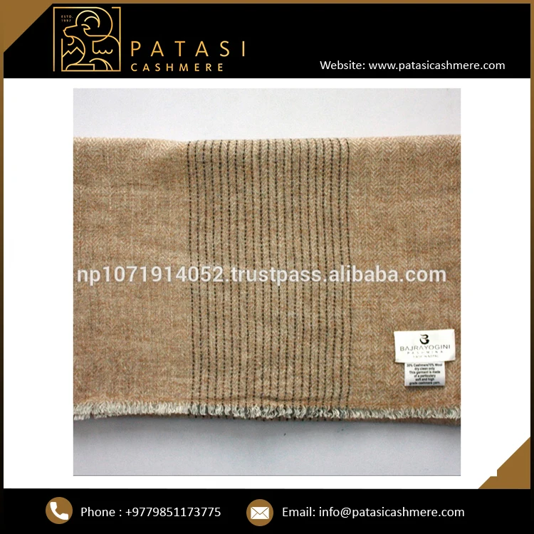 Unisex 35x180cm Wool Blended Cashmere Scarf 1ply Herringbone Pattern Luxury Printed Shawl Thick and Soft Nepal Muffler