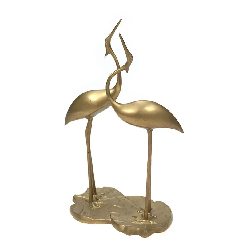 Sculpture Bird Figurine Metal Golden Table Top Design Artistic Interior Bird Sculpture Home Customized Handicrafts On Sale