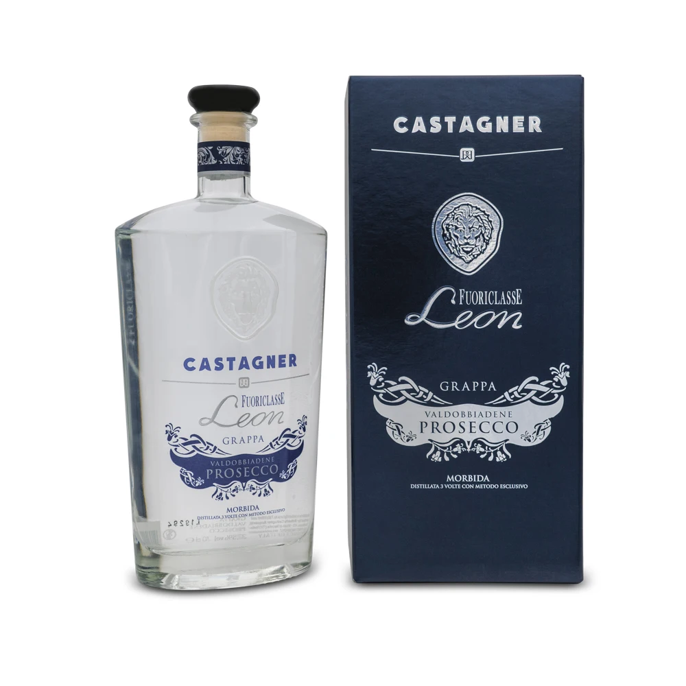 PREMIUM MADE IN ITALY HIGH QUALITY MARC GRAPPA FUORICLASSE LEON VALDOBBIADENE PROSECCO 700 ML GLASS BOTTLE