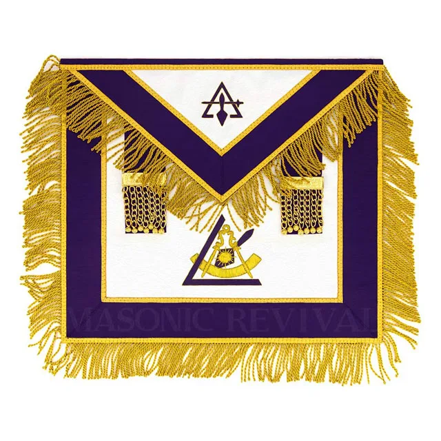 Masonic Blue Lodge Past Master Apron Gold Machine Embroidery Freemasons Grand Apron